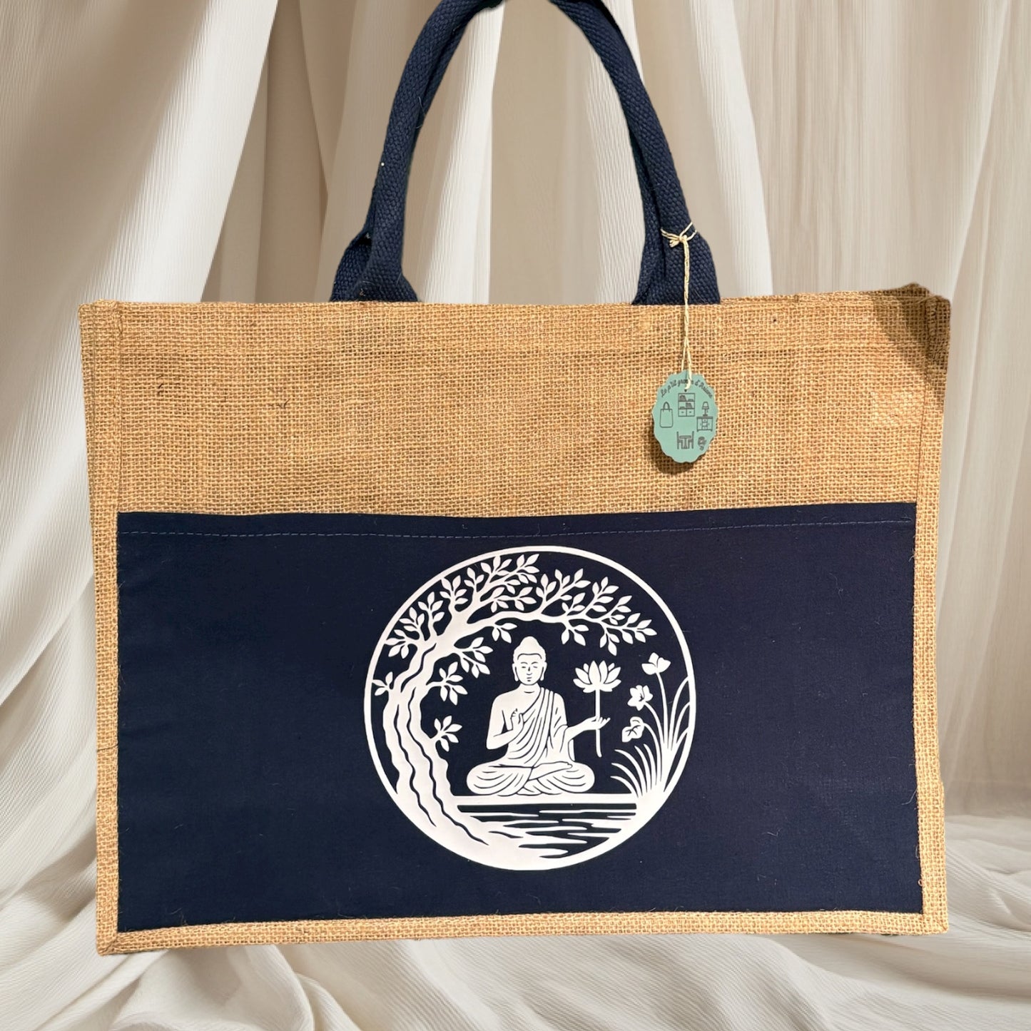 Sac cabas avec poche marine - Méditation au bord de l'eau