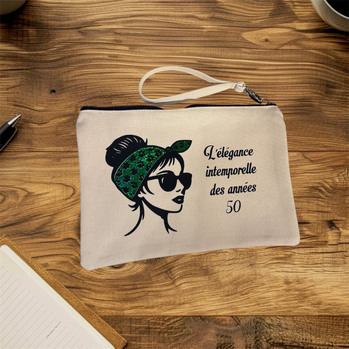 Pochette - L'élégance intemporelle des années 50 - (vert pailleté)