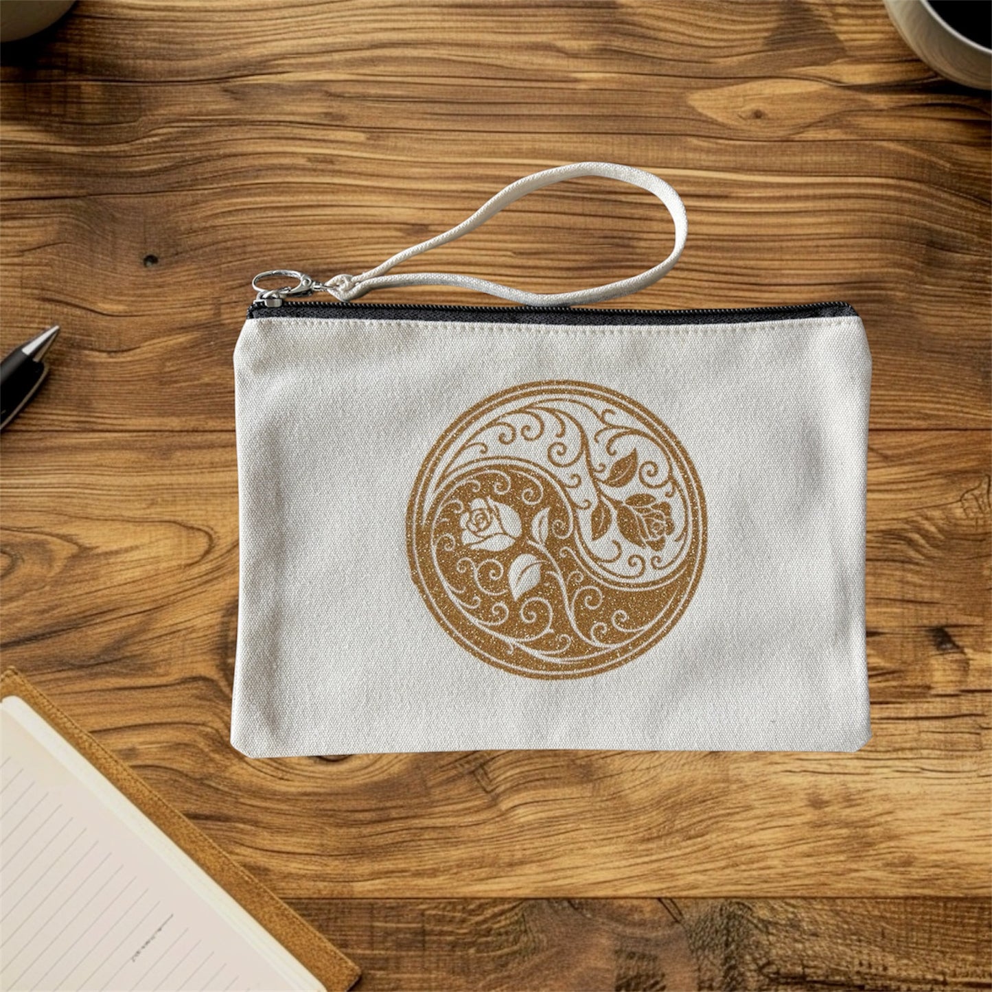 Pochette - Équilibre des pétales - pailleté or