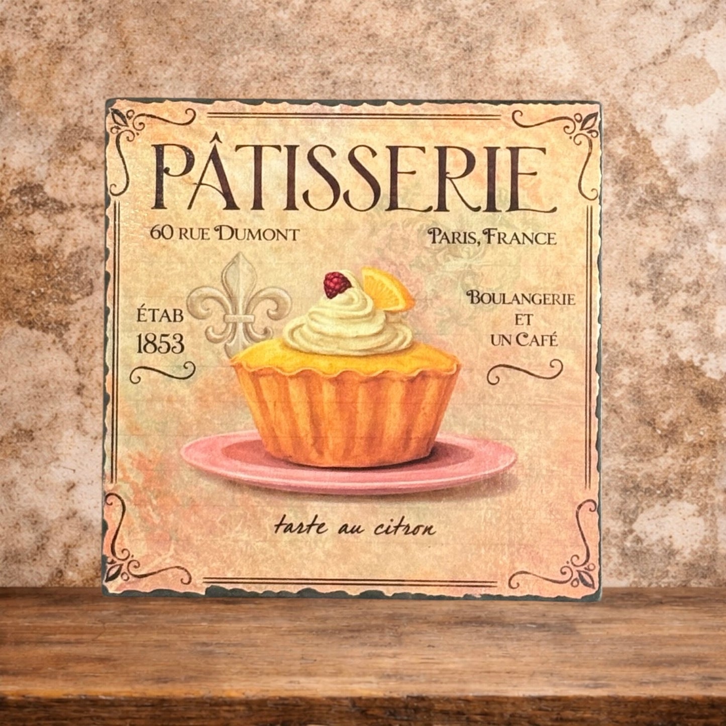 Plaque émaillée : Tarte au citron de Paris