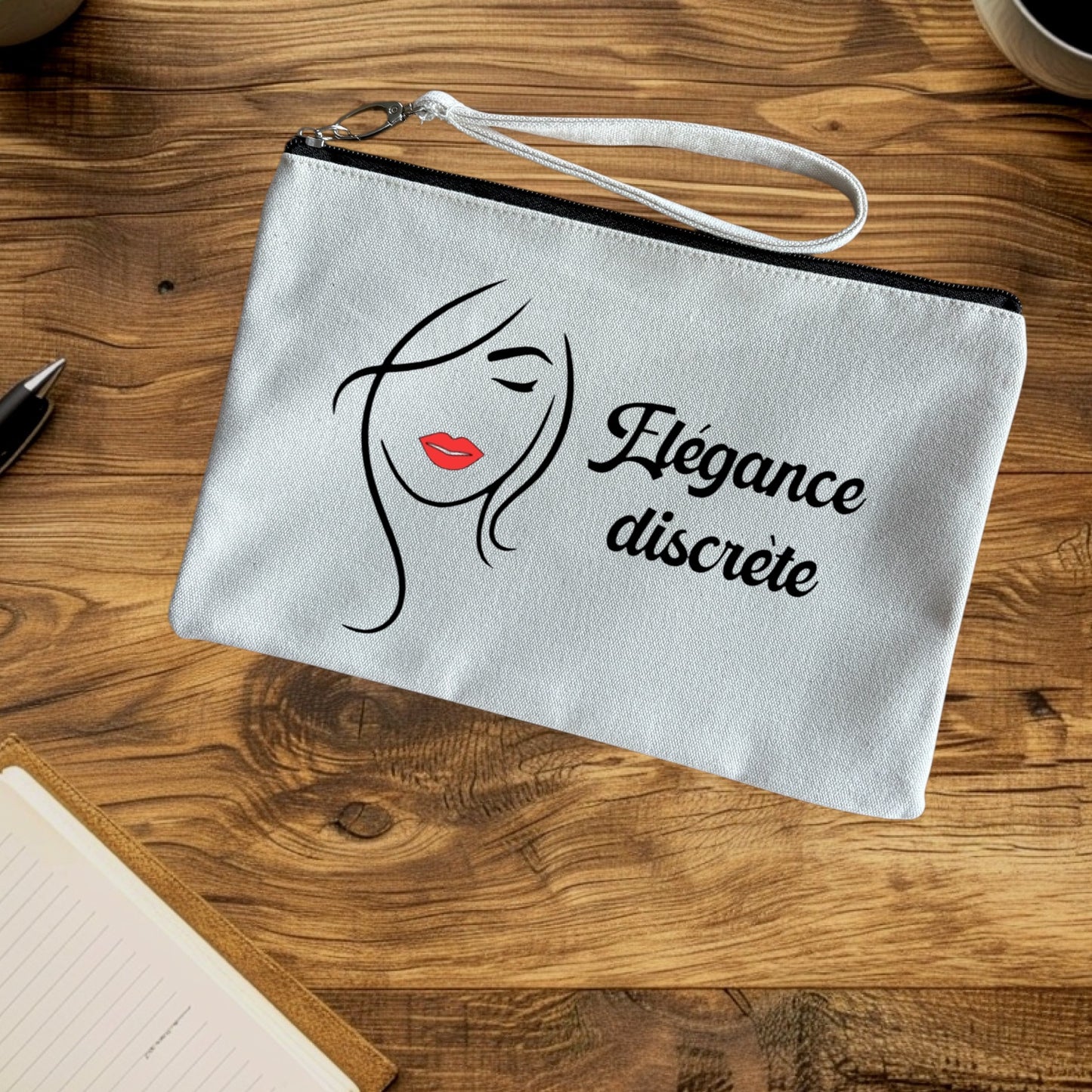 Pochette - Elégance discrète - Lèvre rouge pailleté