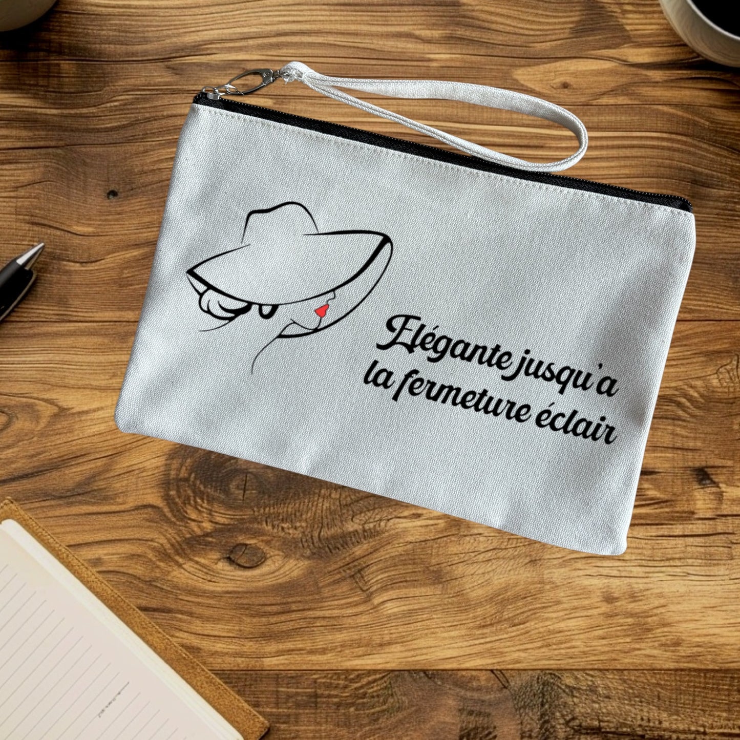 Pochette - Elégante jusqu'à la fermeture éclair - lèvre rouge pailleté