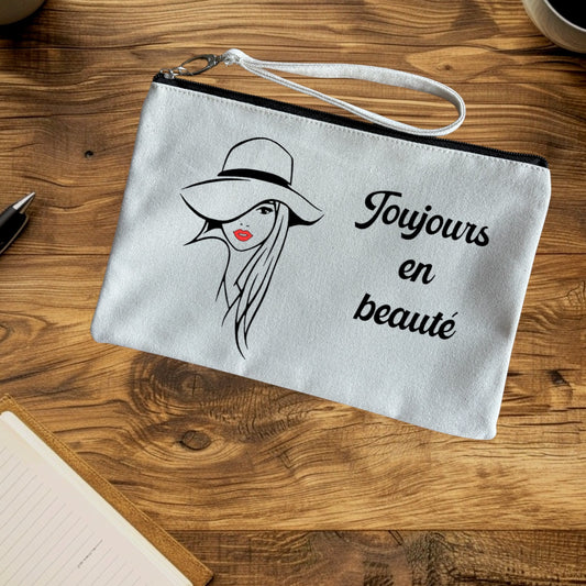 Pochette - Toujours en beauté - lèvre rouge pailleté