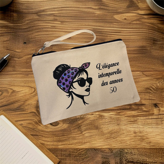 Pochette - L'élégance intemporelle des années 50 - (rose pailleté)