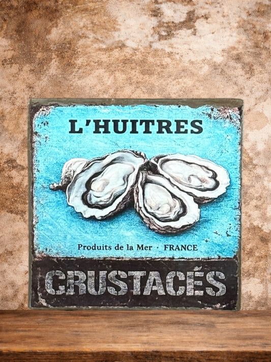 Plaque émaillée  : L'huitres