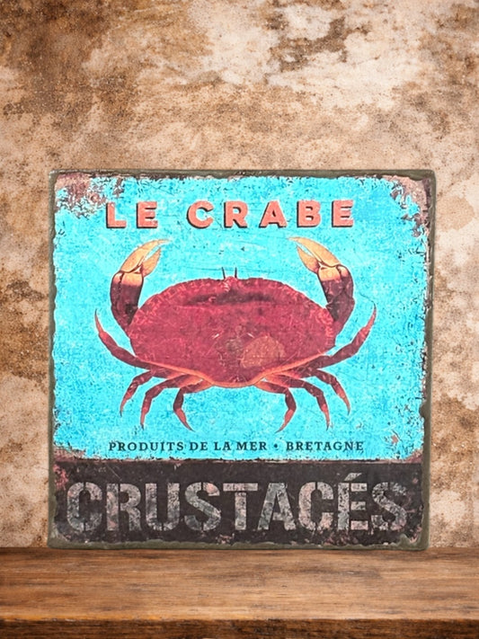 Plaque émaillée : Le crabe