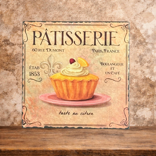 Plaque émaillée : Tarte au citron de Paris
